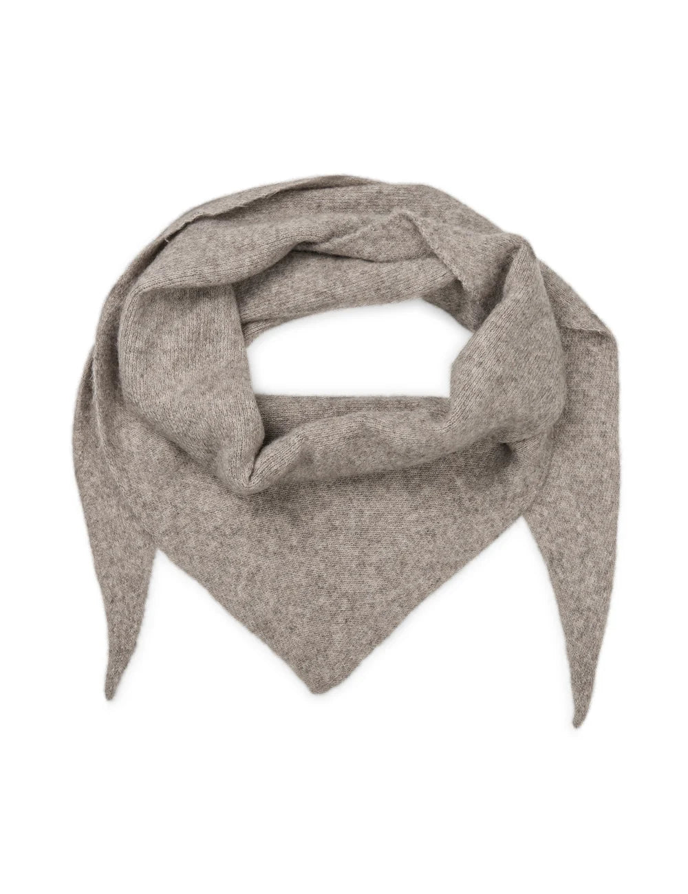 sevyn scarf greige van mbym, flatlay van de fijngebreide shawl in greige melange