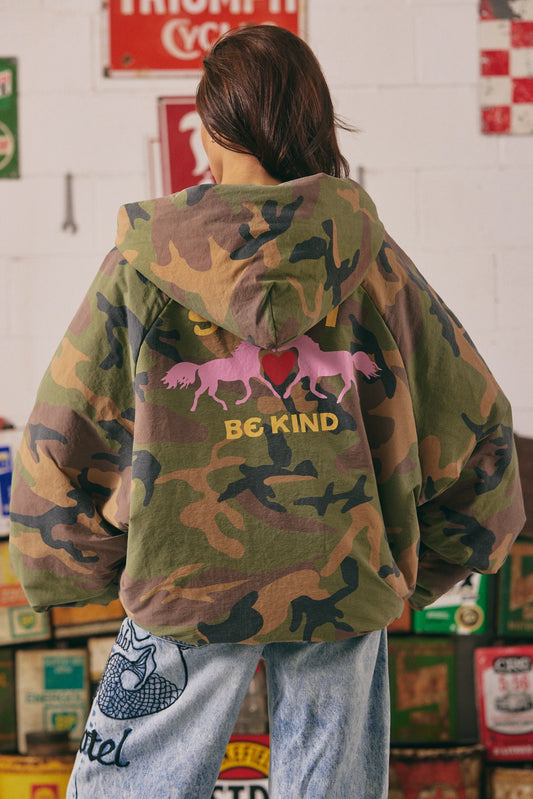 The Be Kind Bomber Jacket Camo