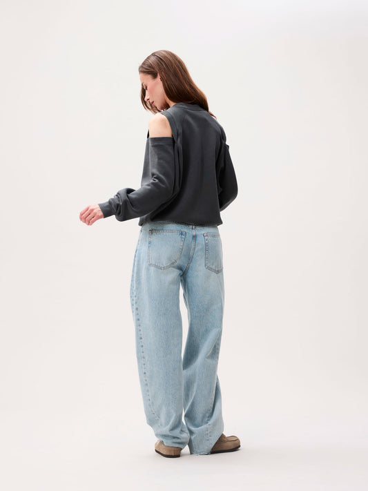 Sweater cut outs dark grey
