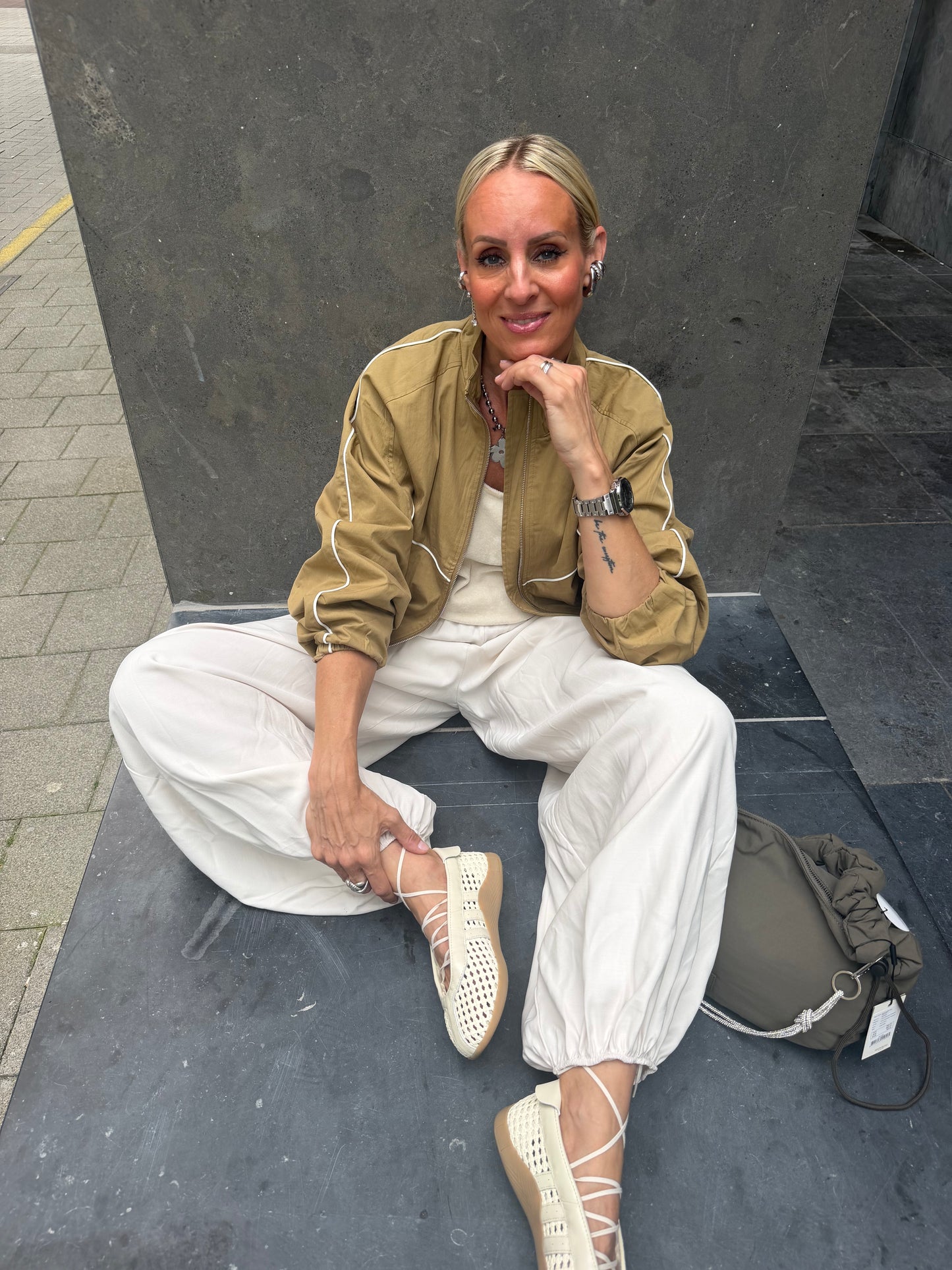 Katoenen pofbroek off white