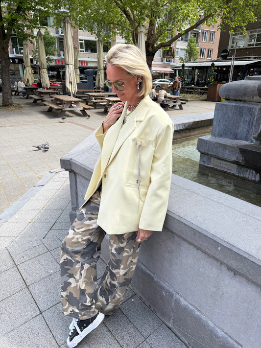 Oversized yellow blazer