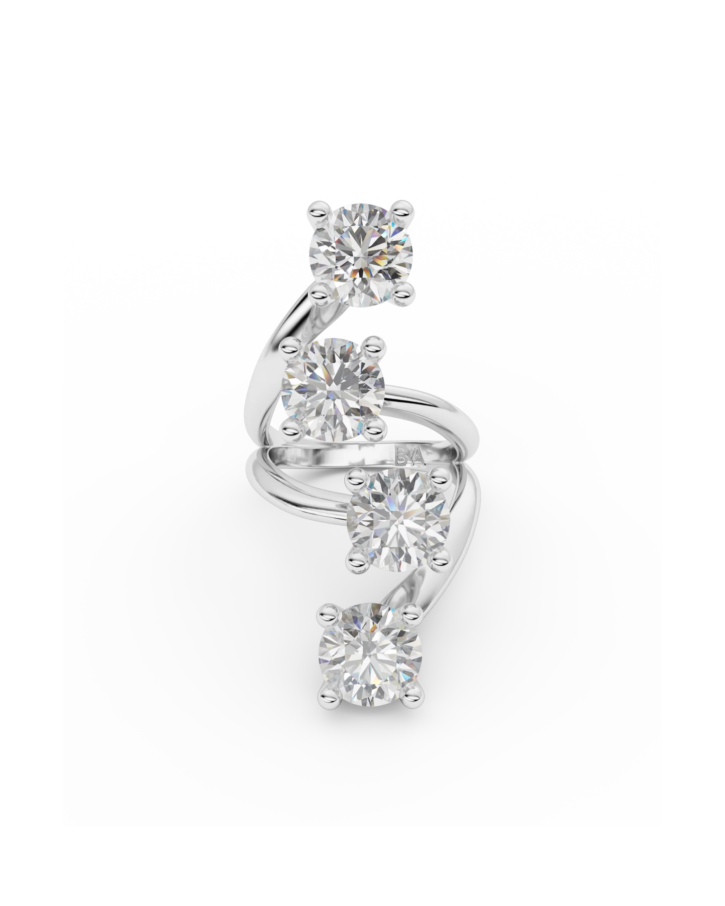 Quatro Diamond Ring Silver