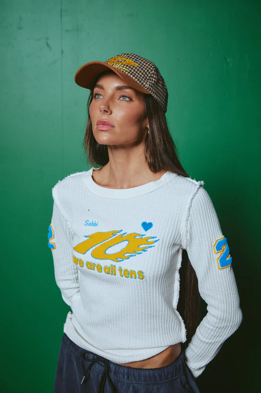 Ten on Repeat Top Off White