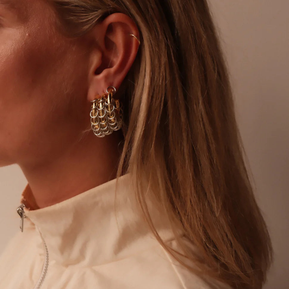 Mixed metal earrings