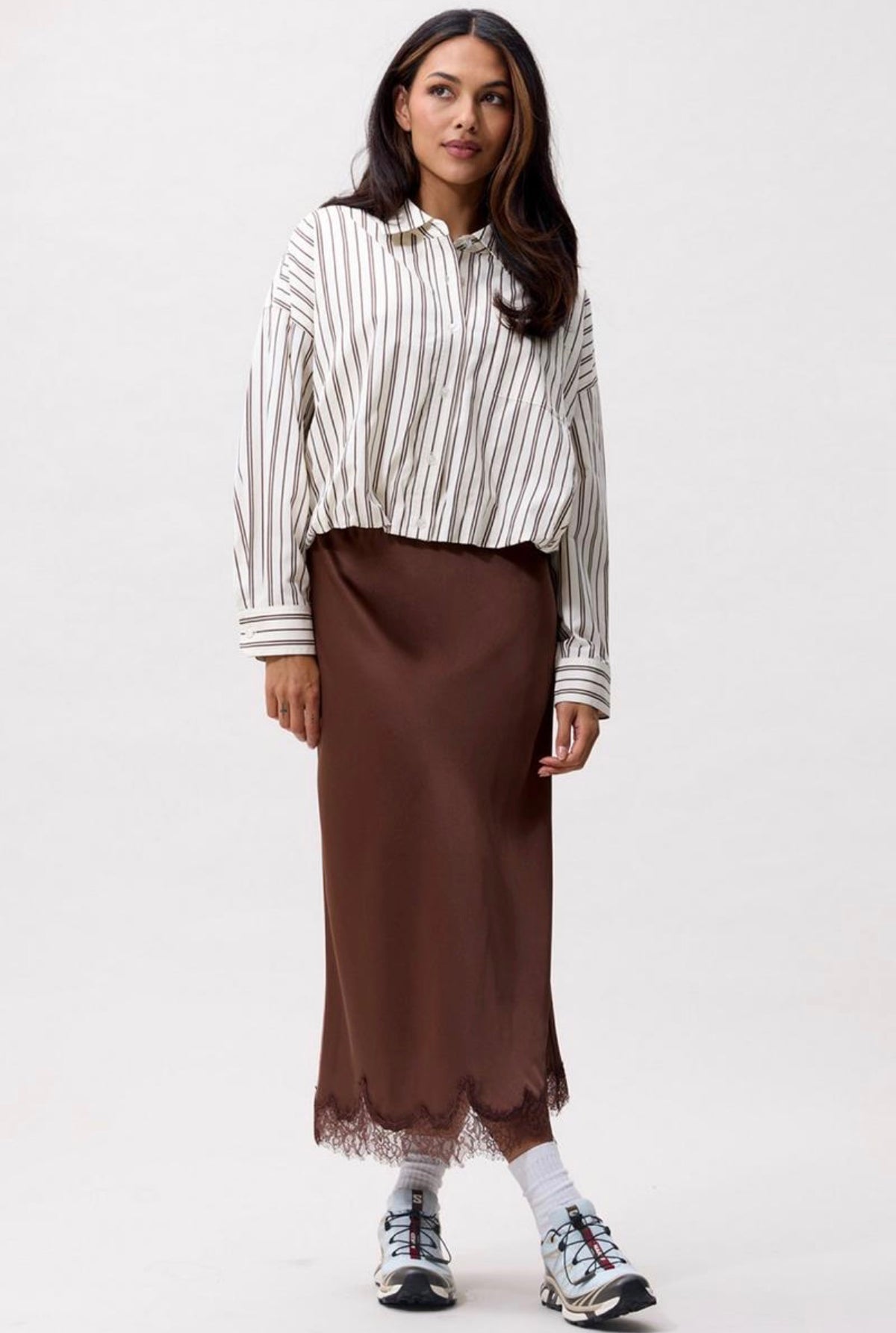 Tuck In Blouse Off White Striped