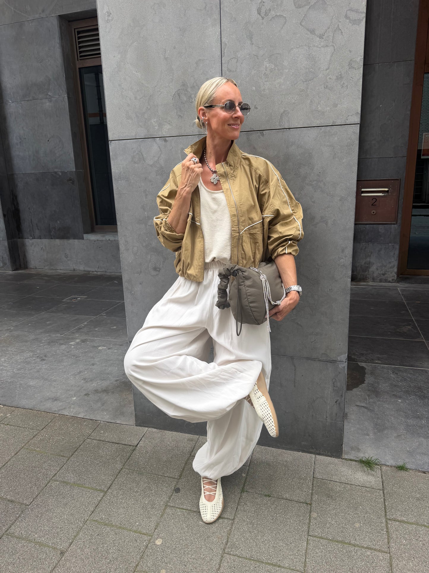 Katoenen pofbroek off white