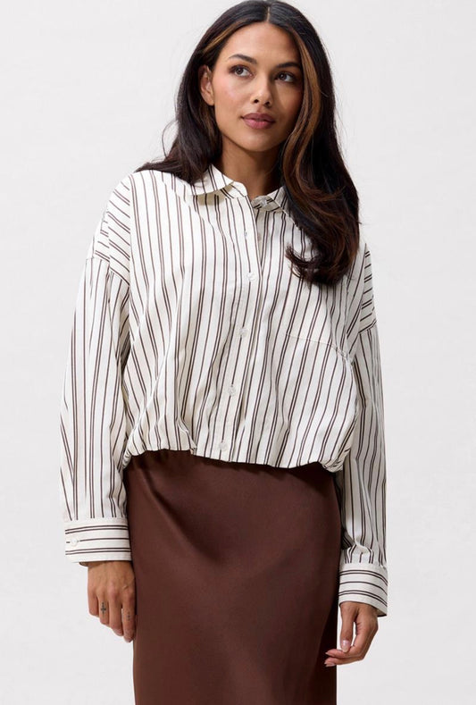 Tuck In Blouse Off White Striped