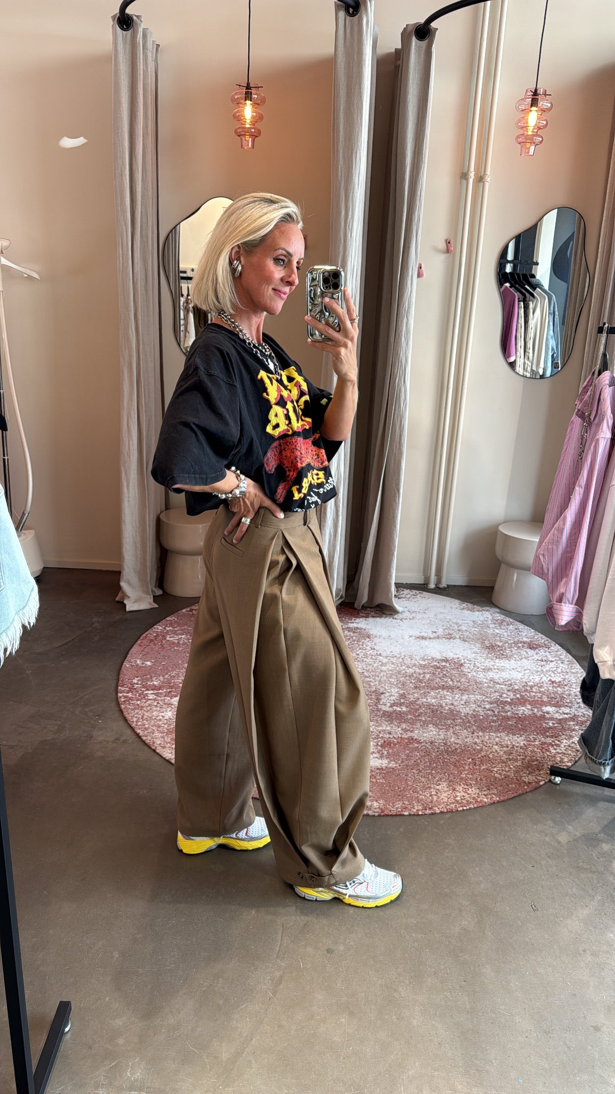 Baggy pantalon split bruin
