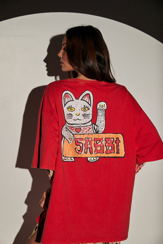 Champagne & Tattoo Tee Red