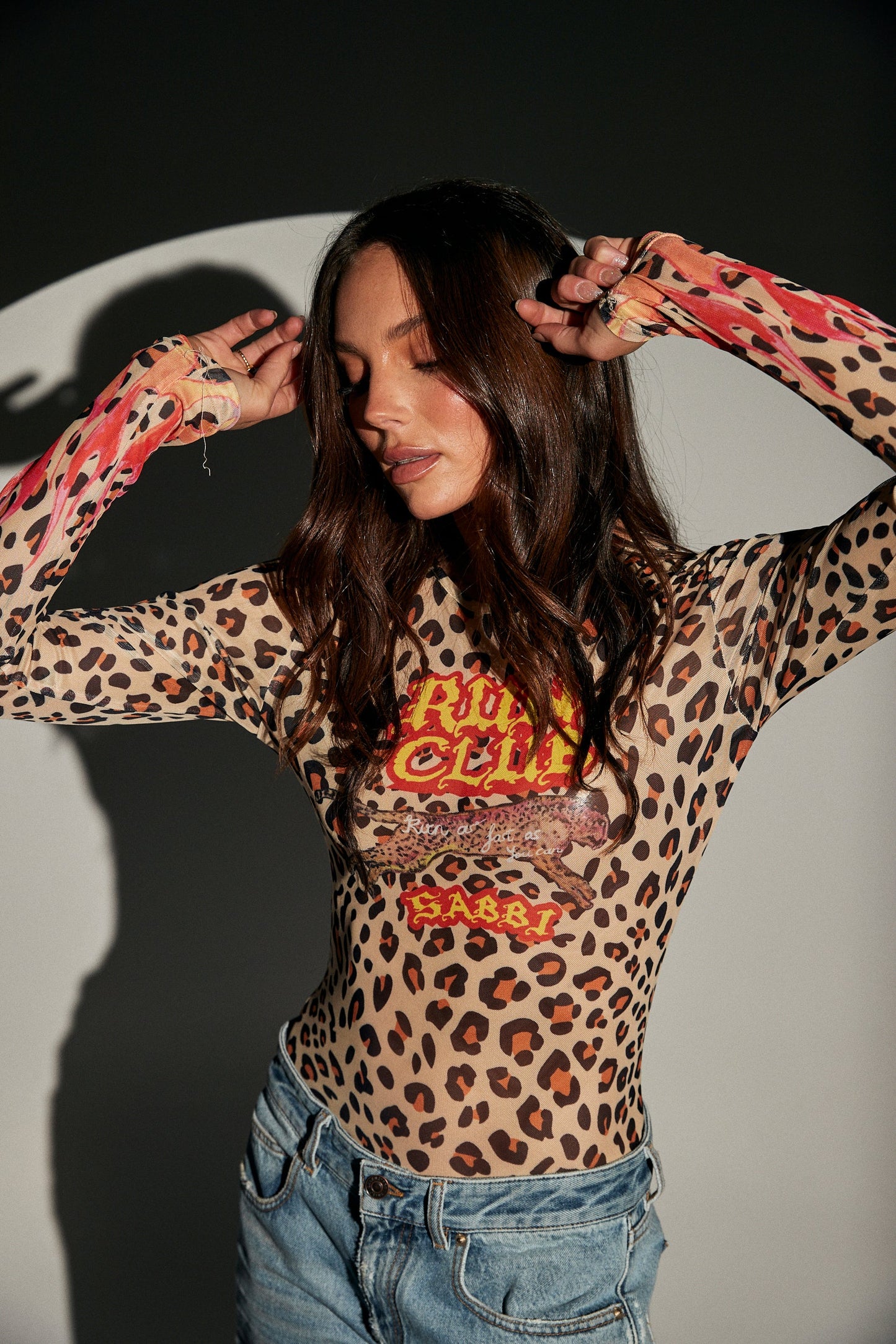 Run Club Animal Mesh longsleeve top