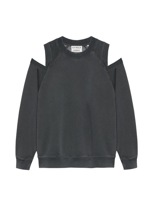 Sweater cut outs dark grey