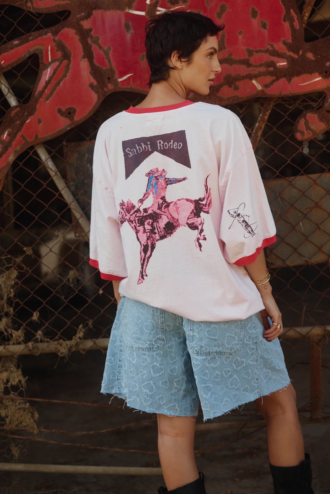 Oversized champagne tee