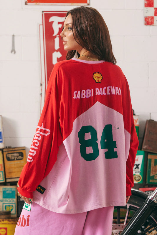 Longsleeve mermaid racing tee pink