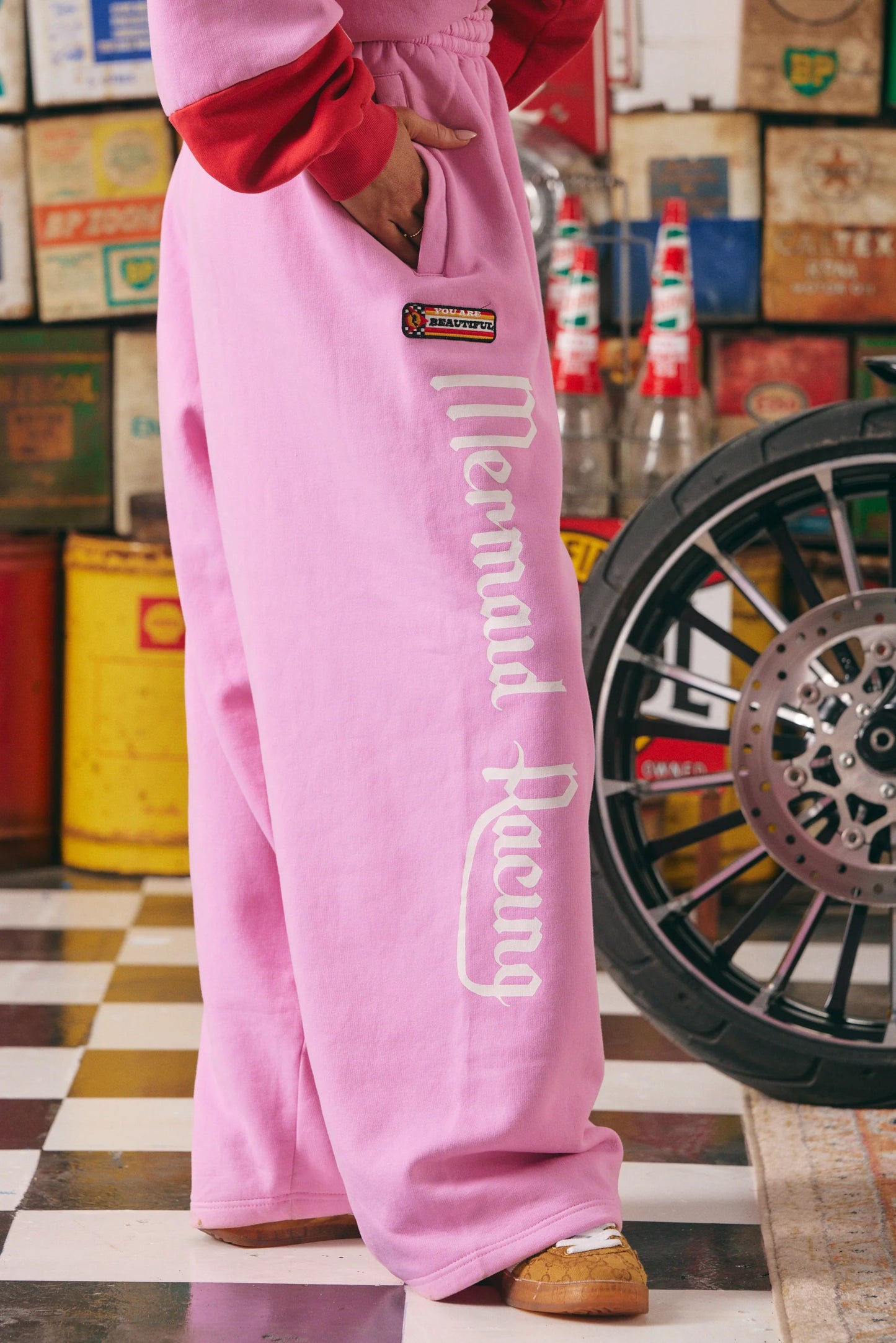 Wide Leg Sweatpants Pink