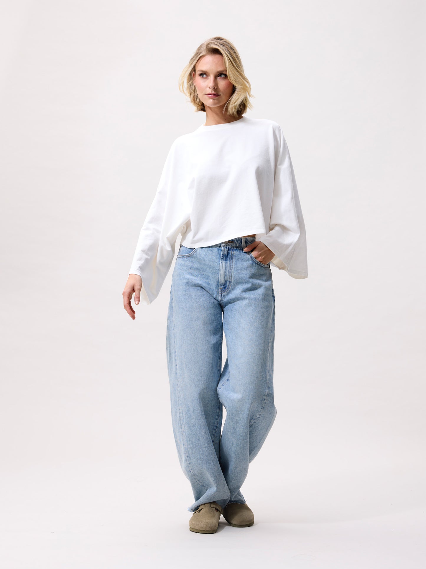 Cape longsleeve off white