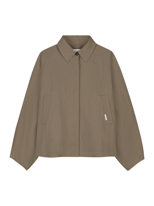 Check cape jacket
