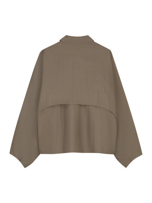 Check cape jacket
