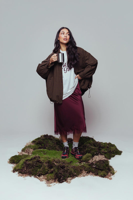 Light padded check jacket