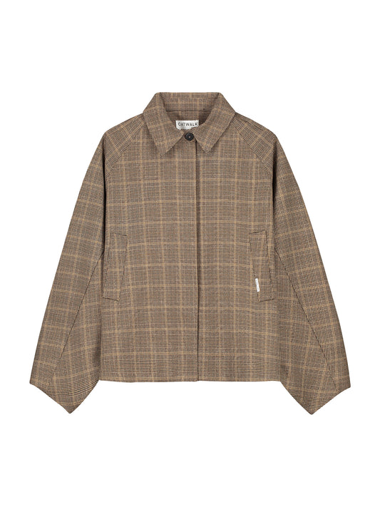 Check cape jacket