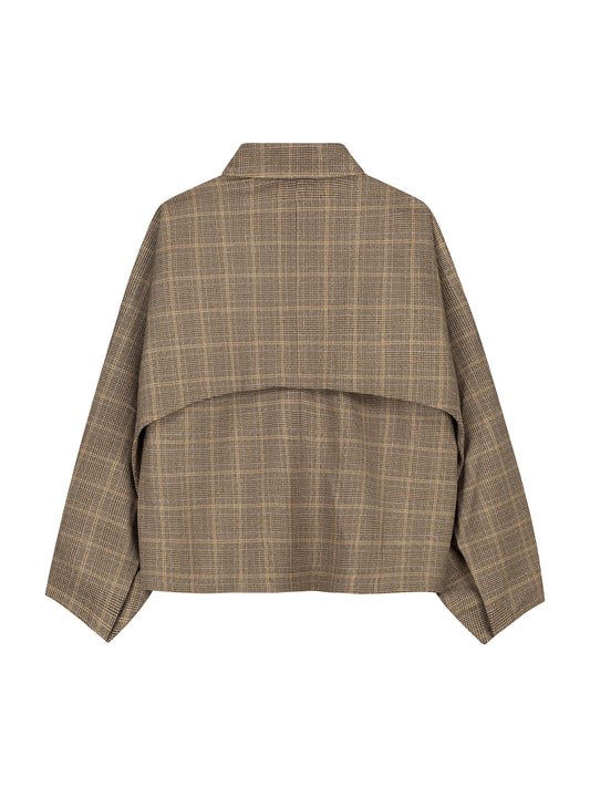 Check cape jacket