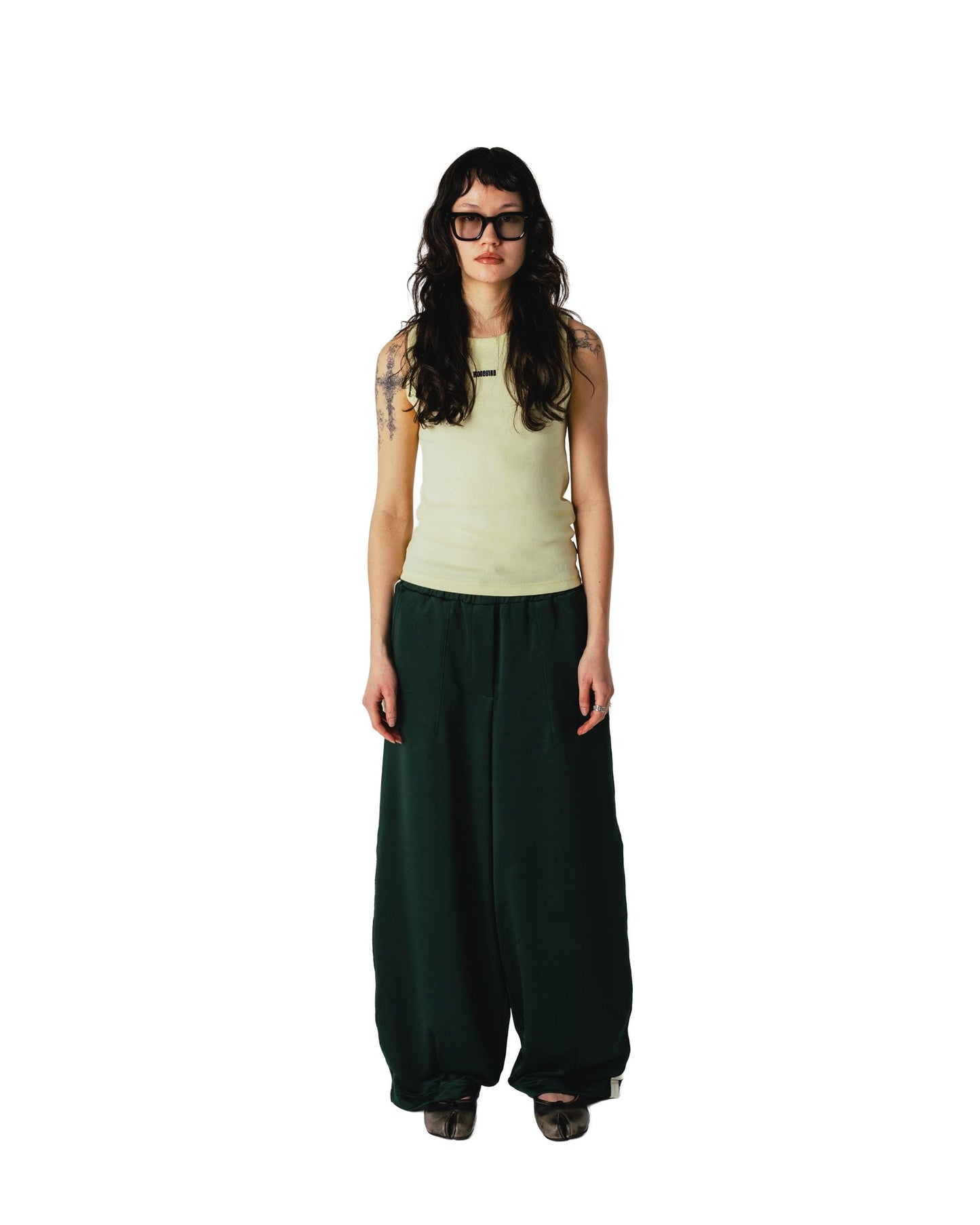 WBDee rib tanktop geel