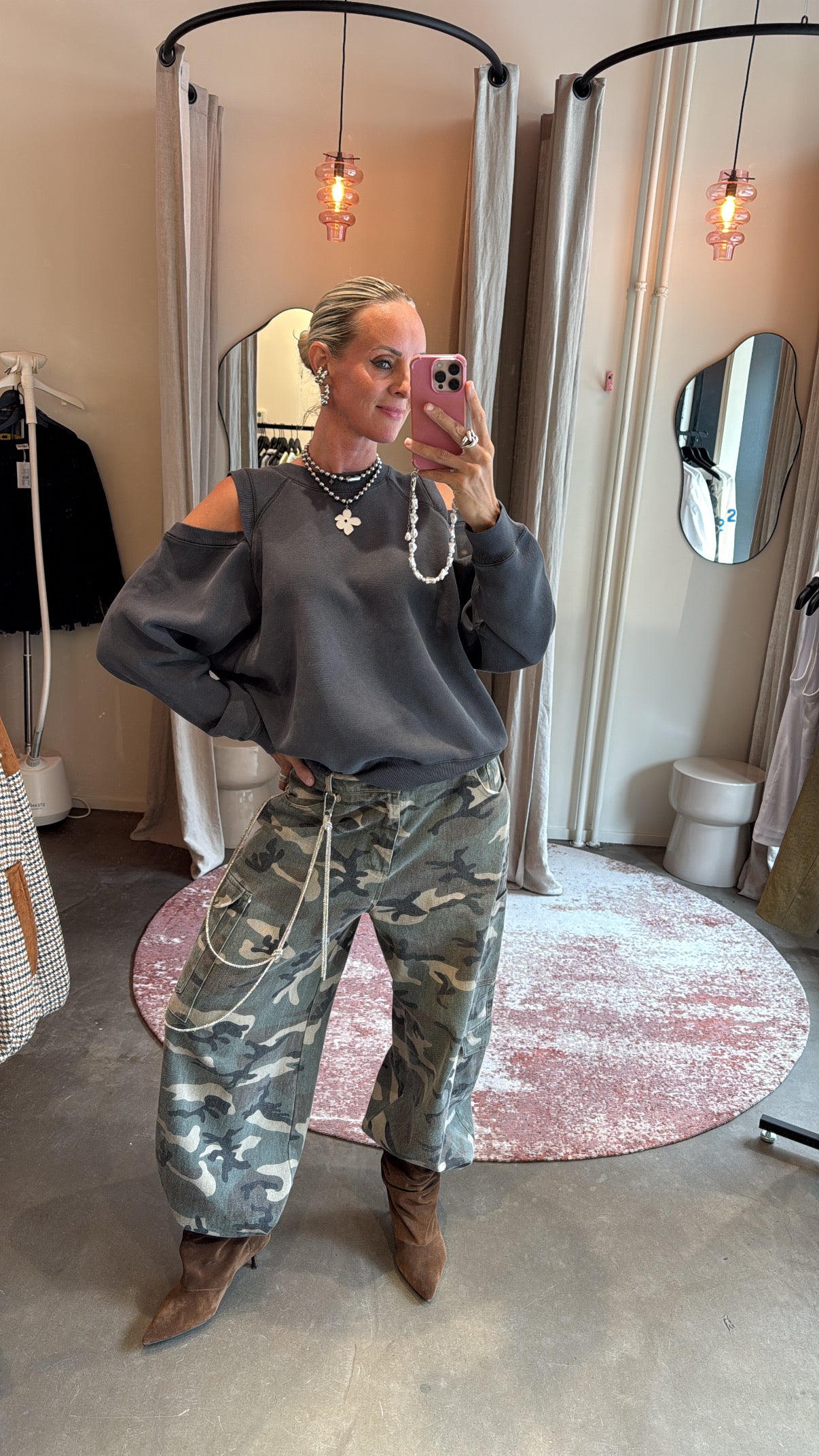 Sweater cut outs dark grey