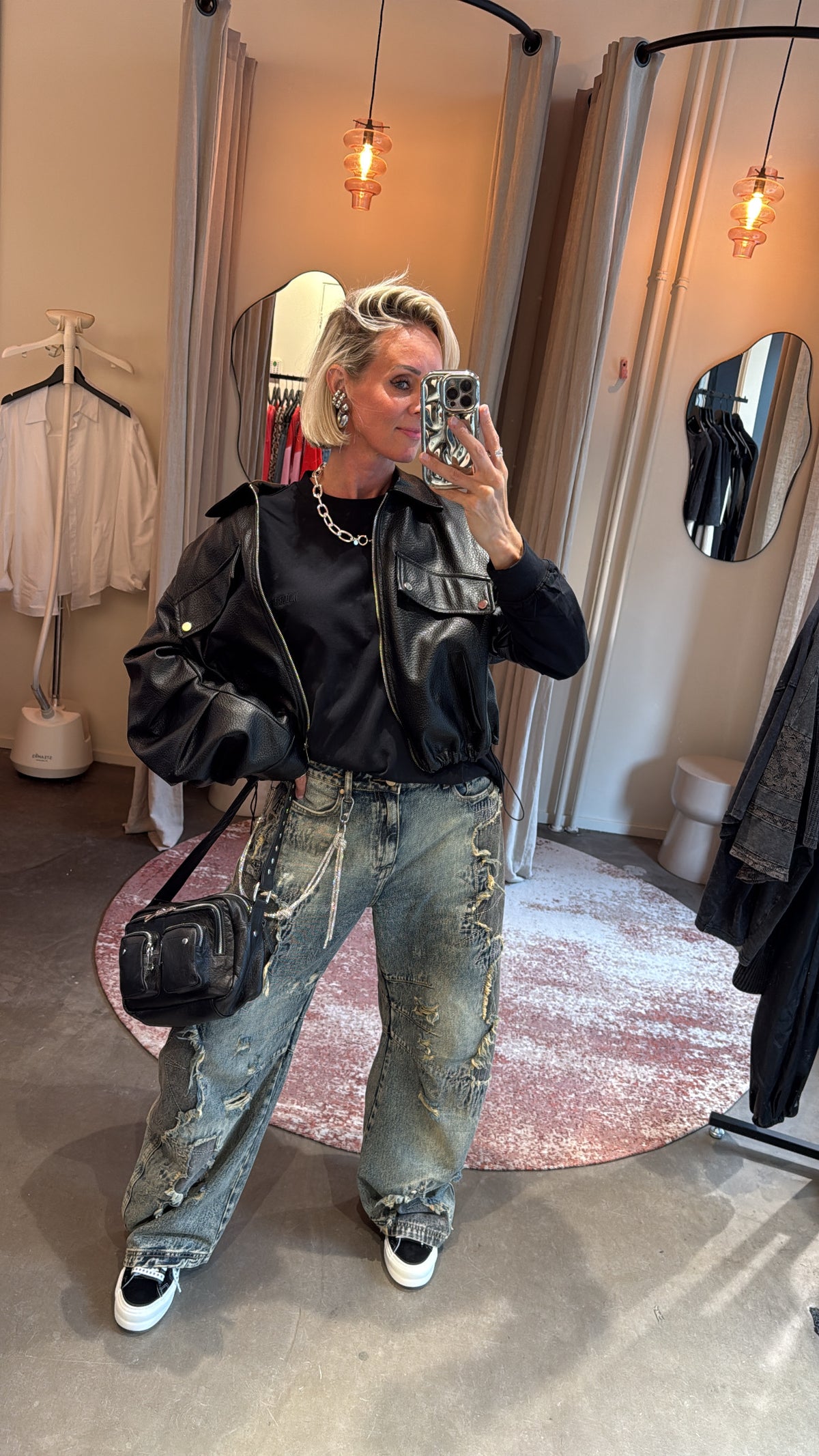 Biker Jacket Oversized Black