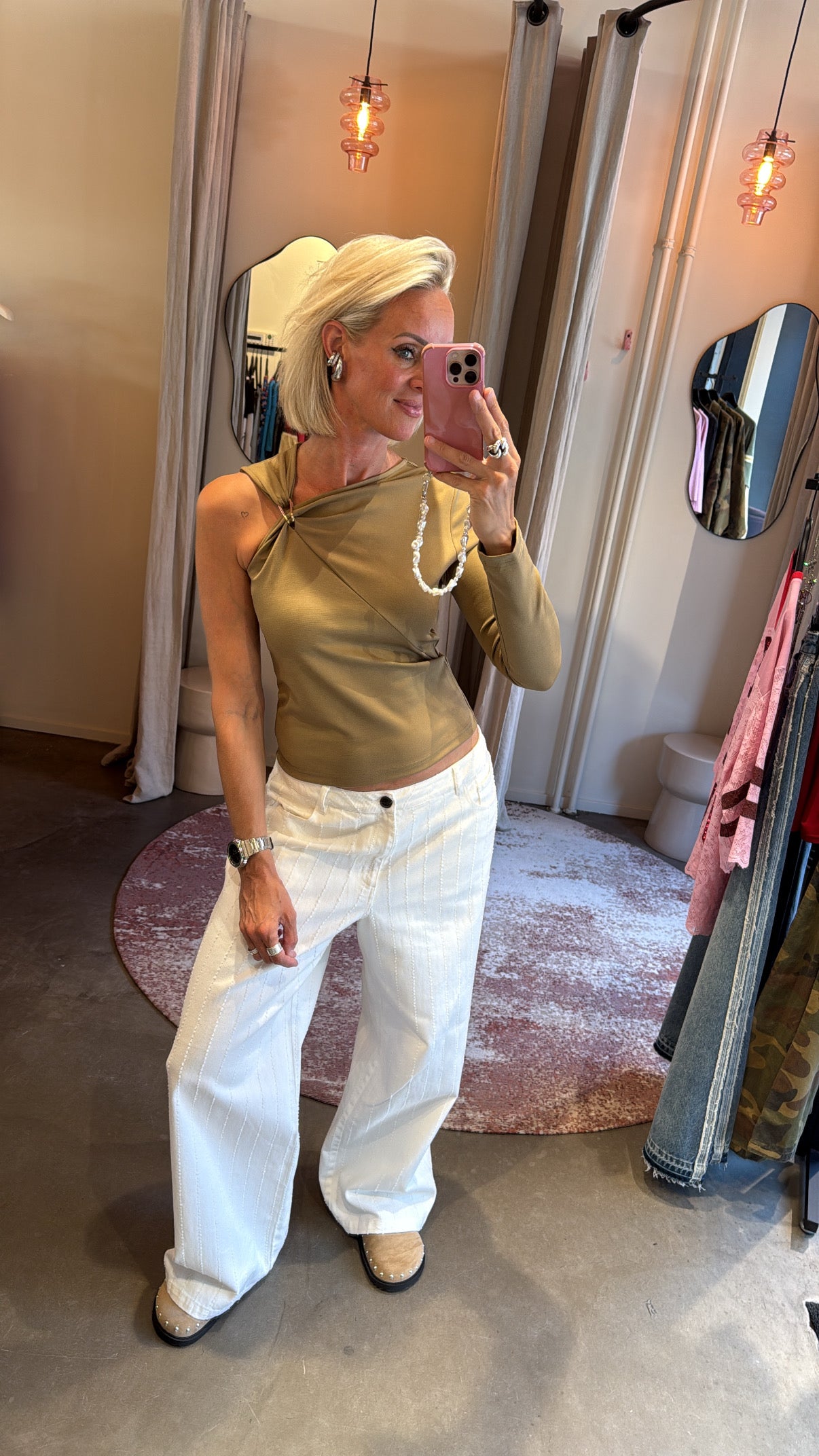Top one sleeve taupe