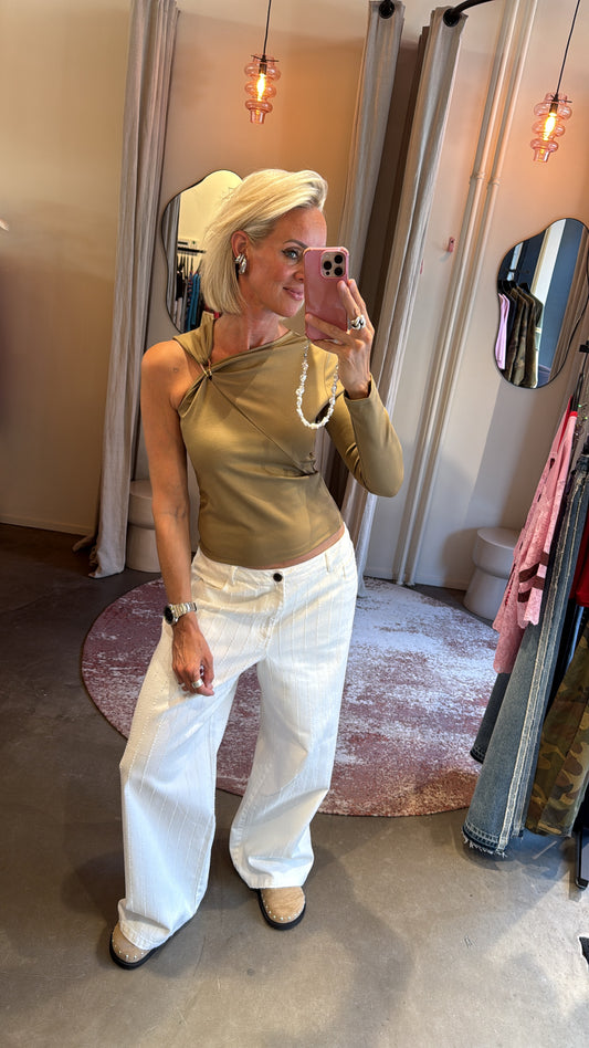 Top one sleeve taupe