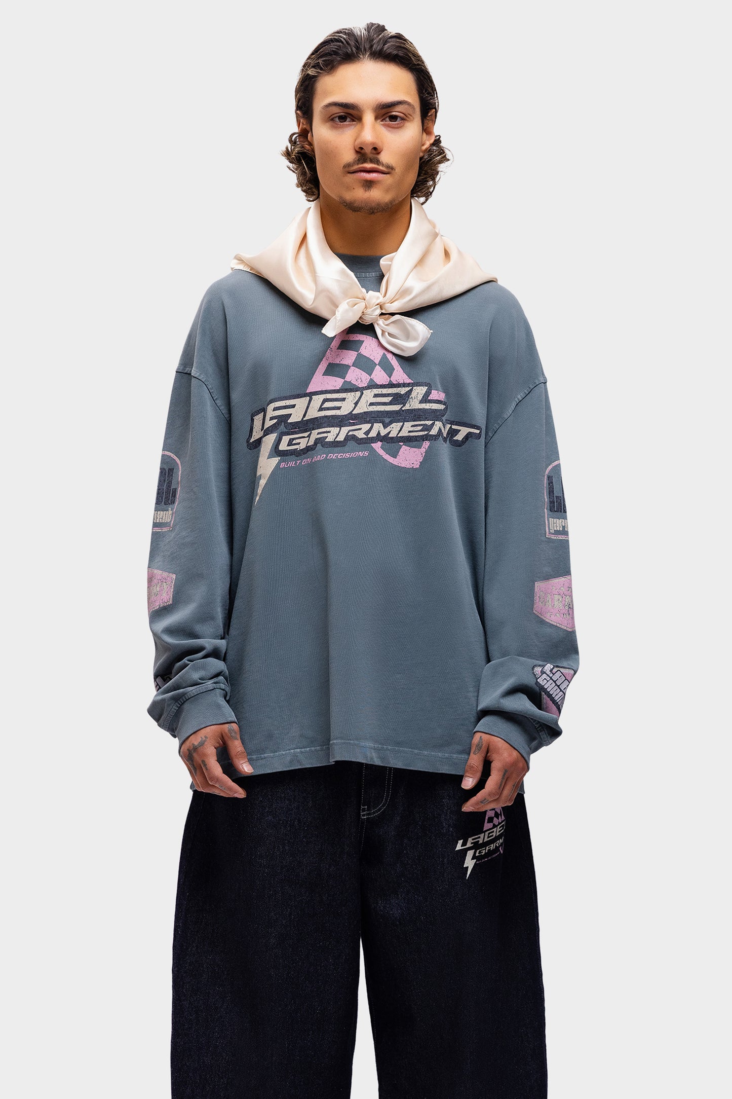 Pitlane Satin Scarf Off White
