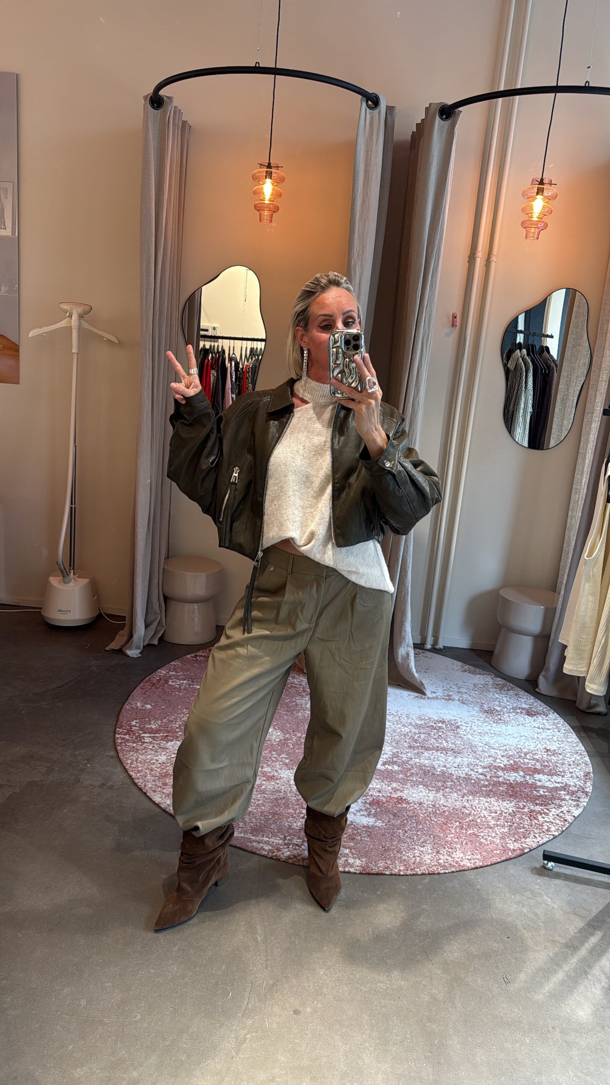 Jacket soft vegan leather green