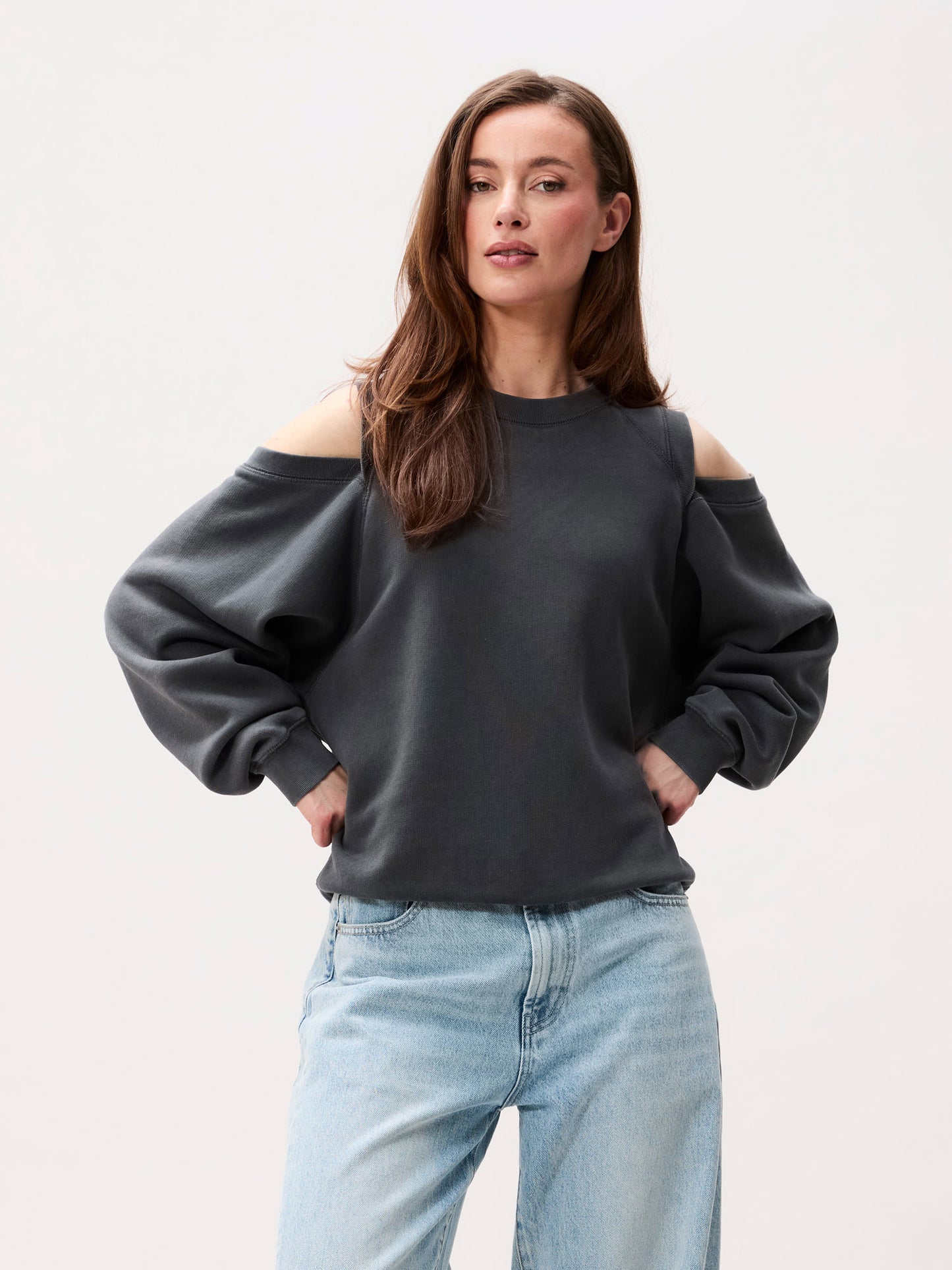 Sweater cut outs dark grey