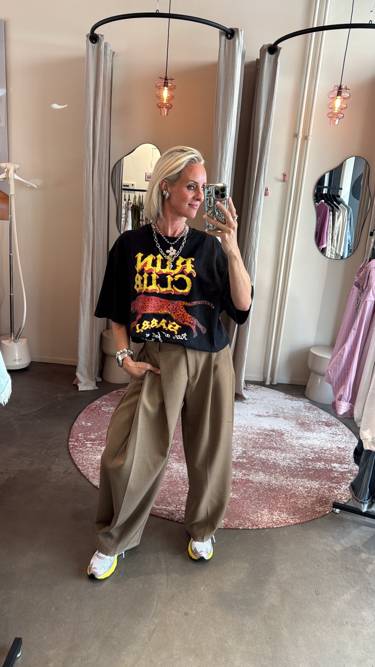 Baggy pantalon split bruin