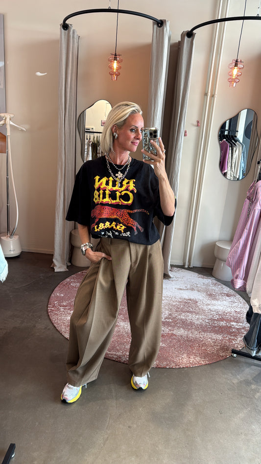Baggy pantalon split bruin