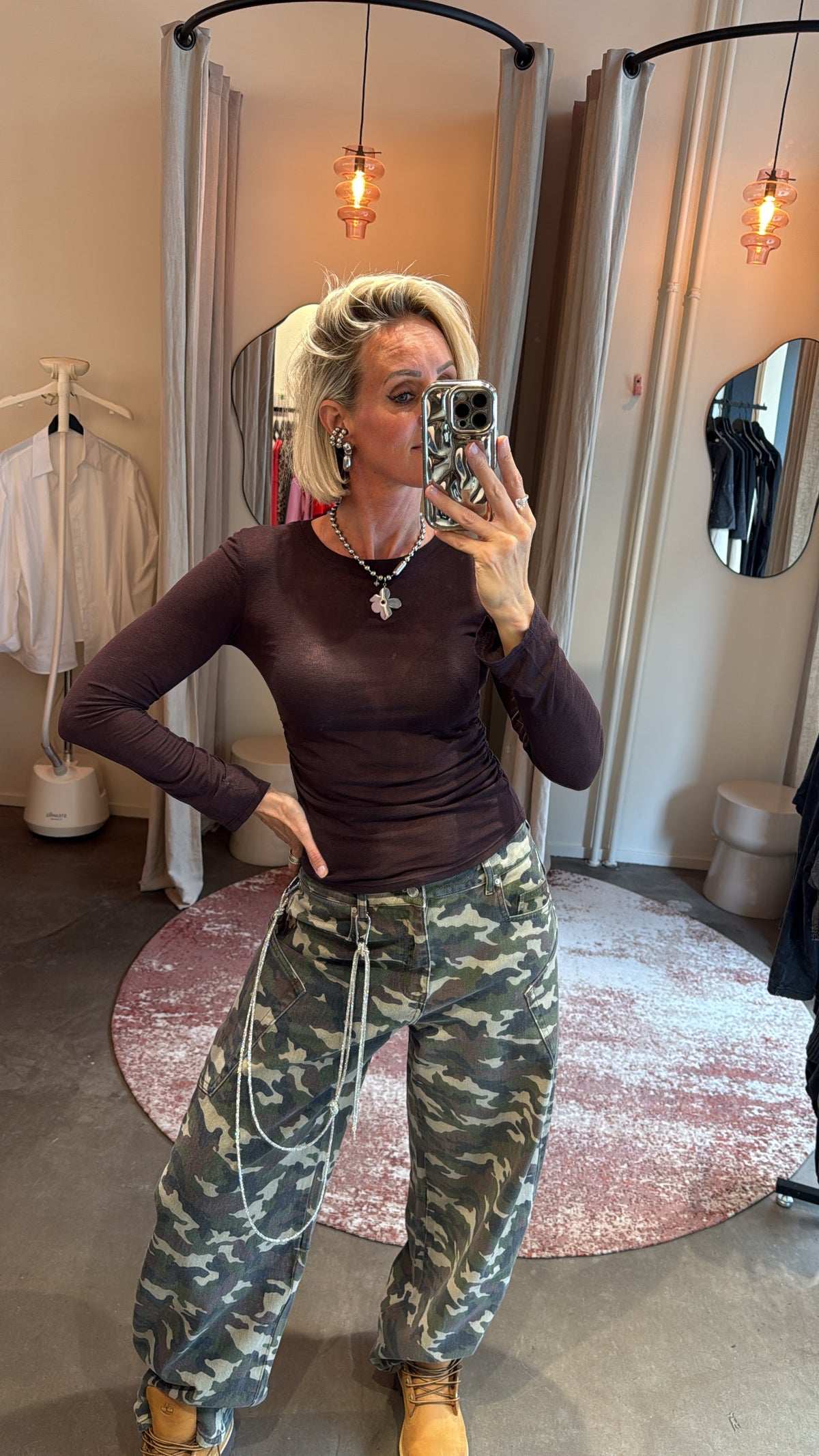 Top see through aubergine