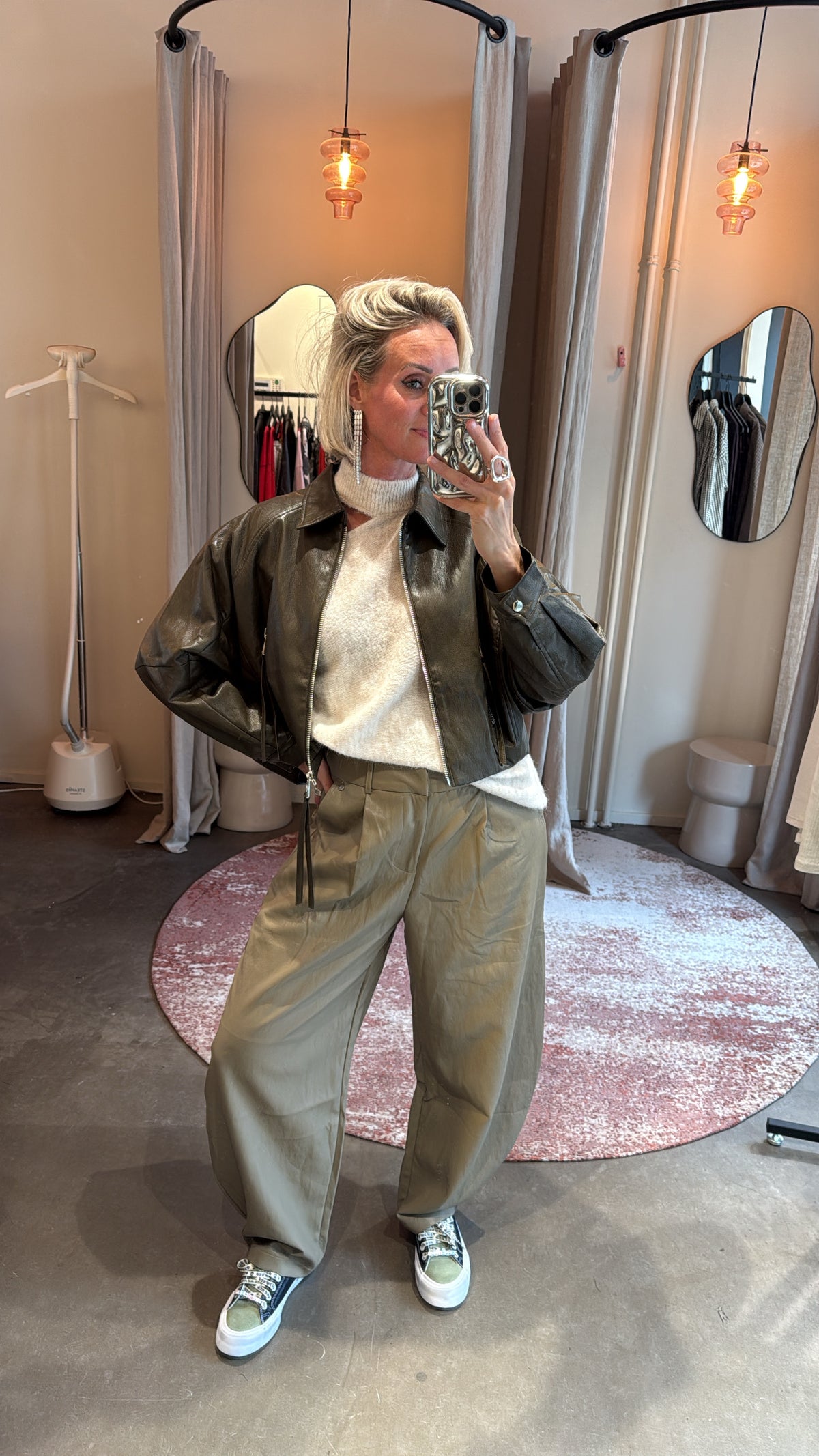Jacket soft vegan leather green