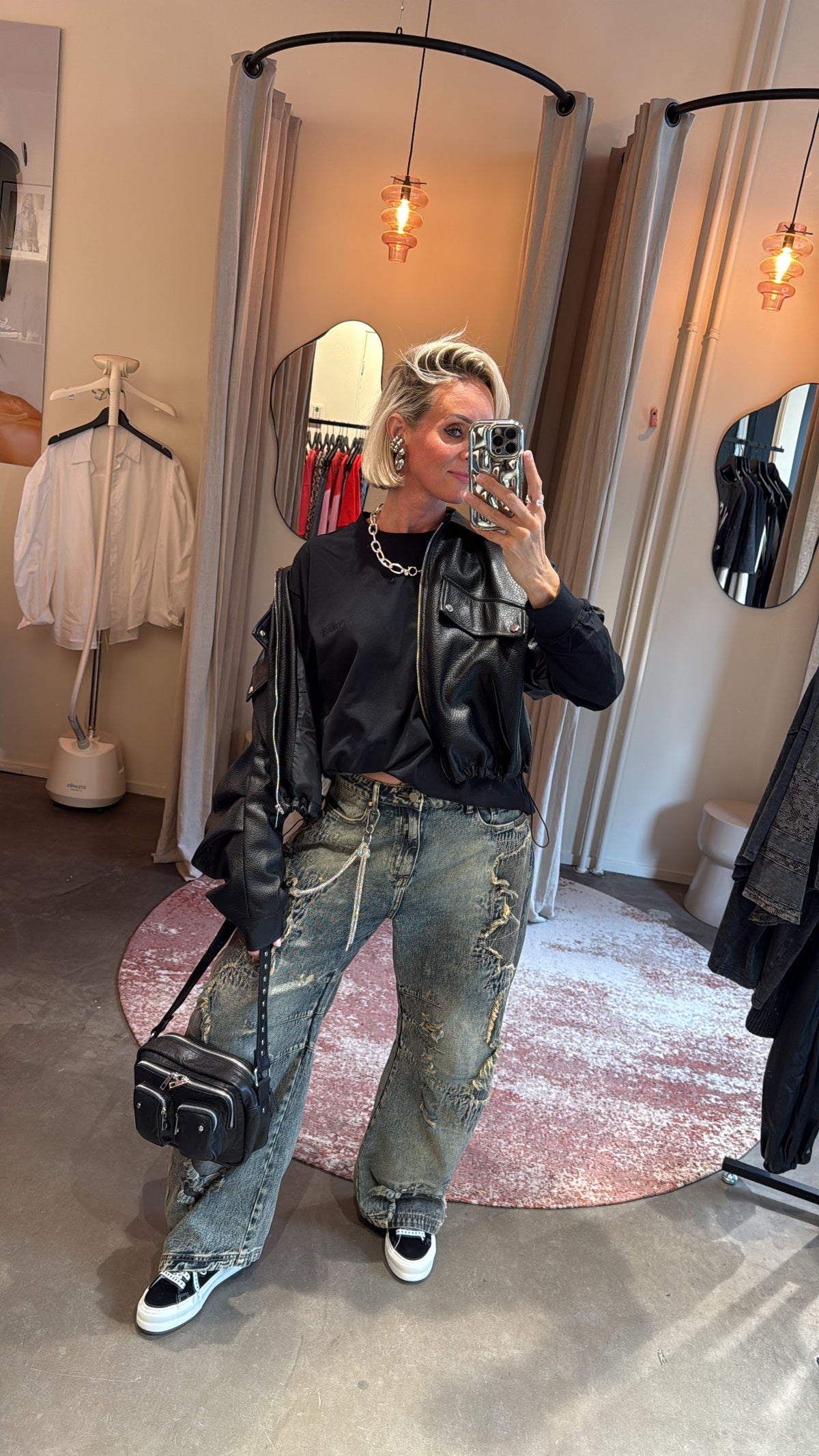 Biker Jacket Oversized Black