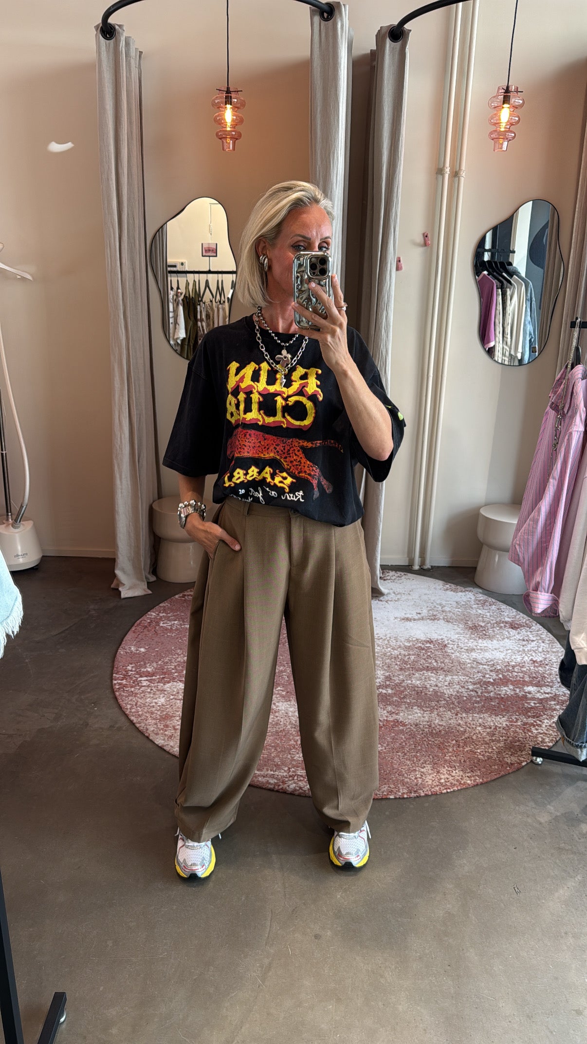 Baggy pantalon split bruin