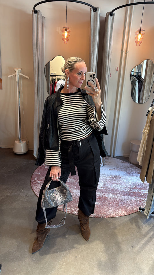 Longsleeve stripes black/white
