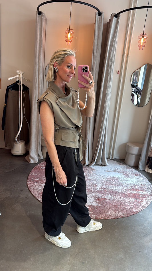 Gilet shoulder pads olive green