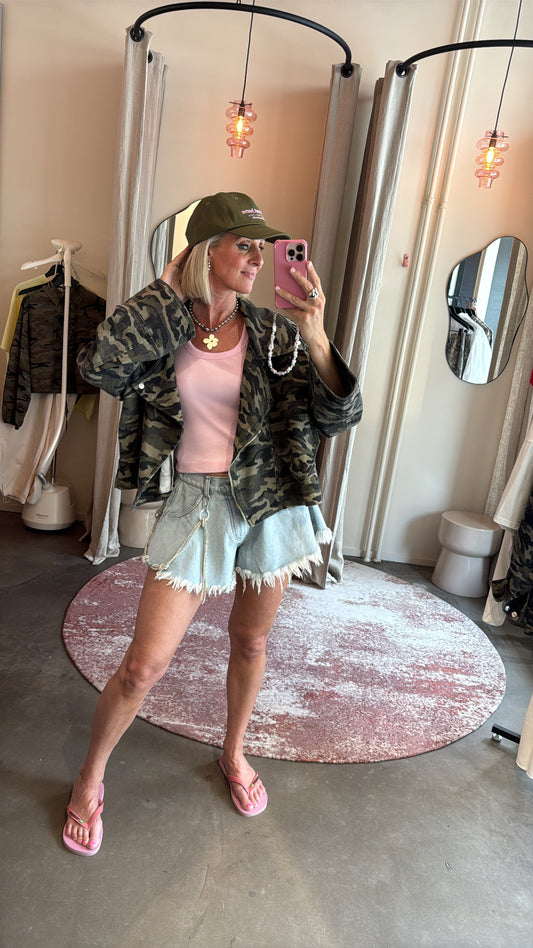 Ultra short light denim