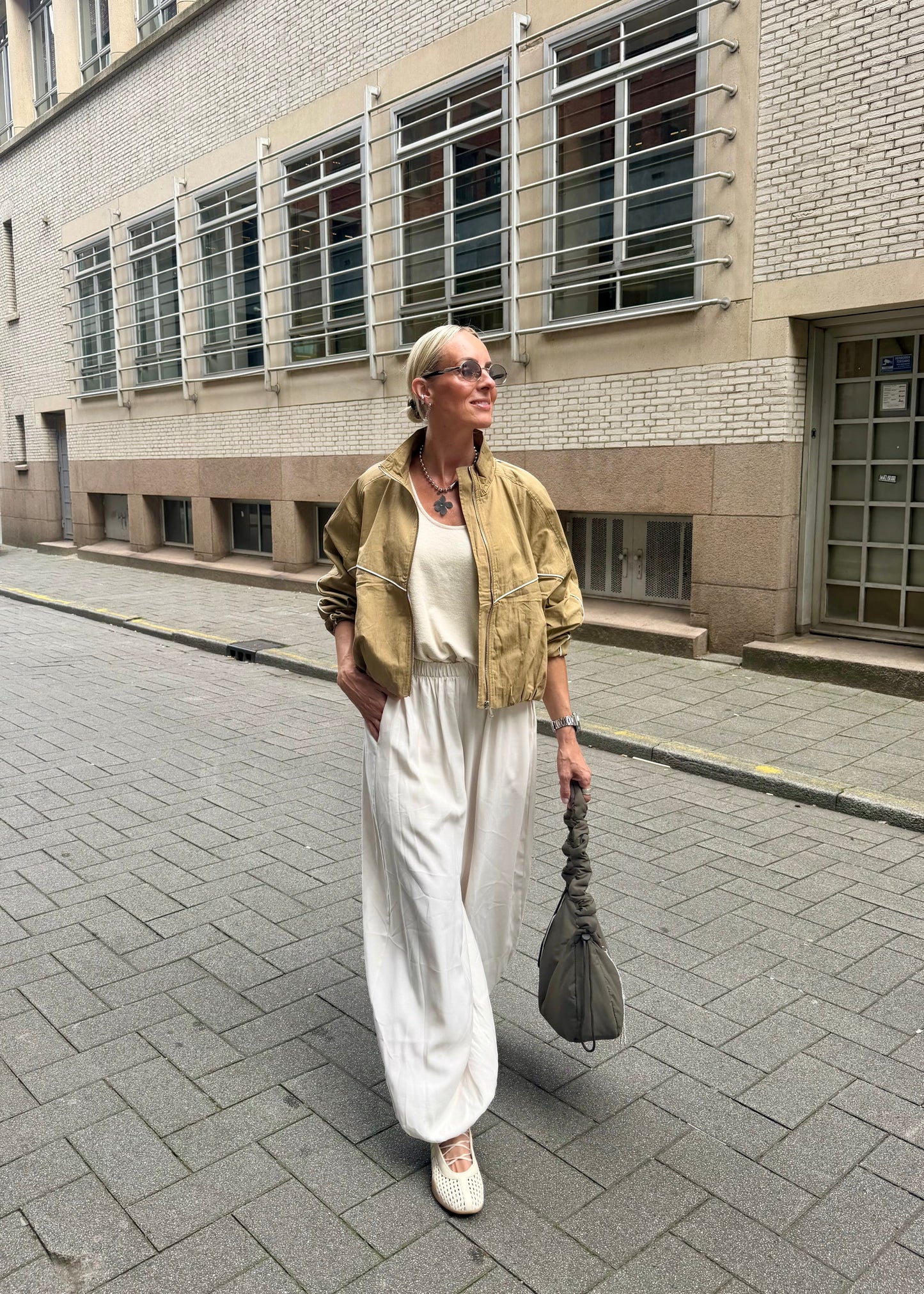 Katoenen pofbroek off white