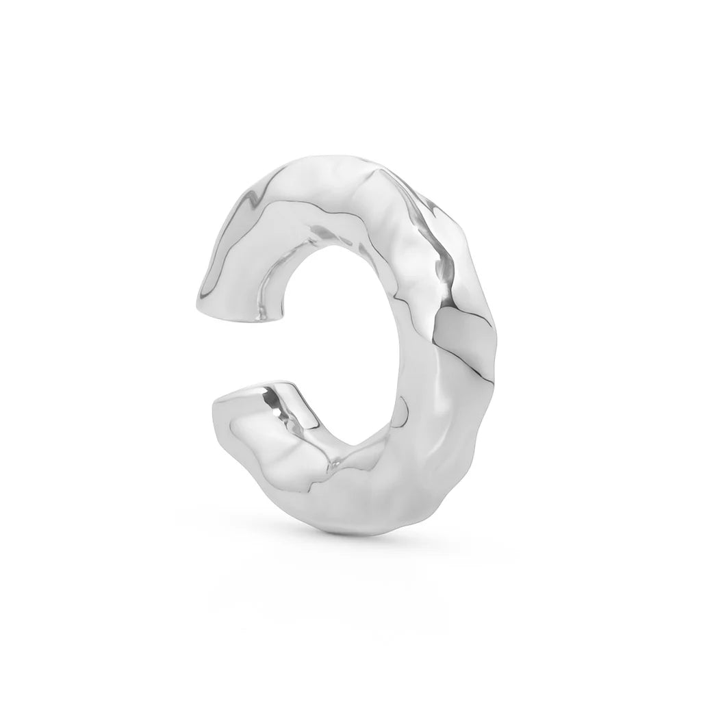 Chunky Kos Molten Earcuff silver