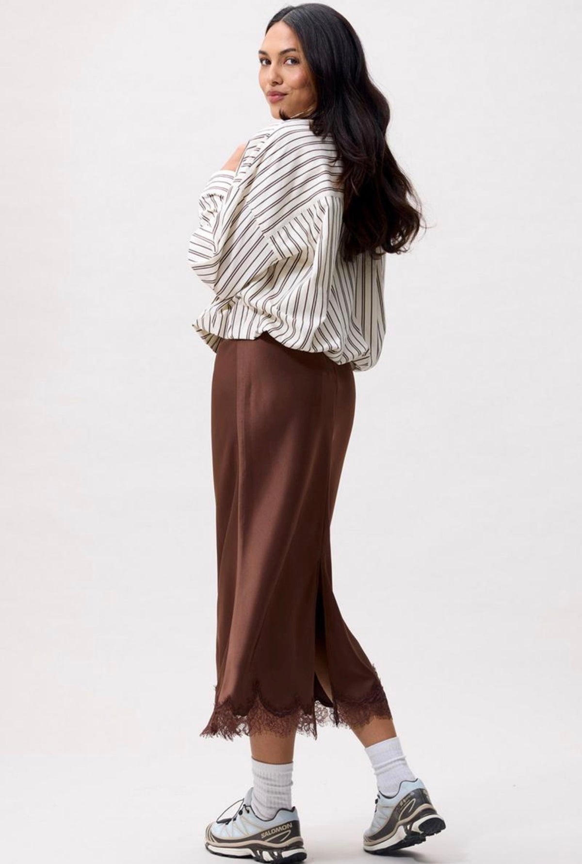 Tuck In Blouse Off White Striped