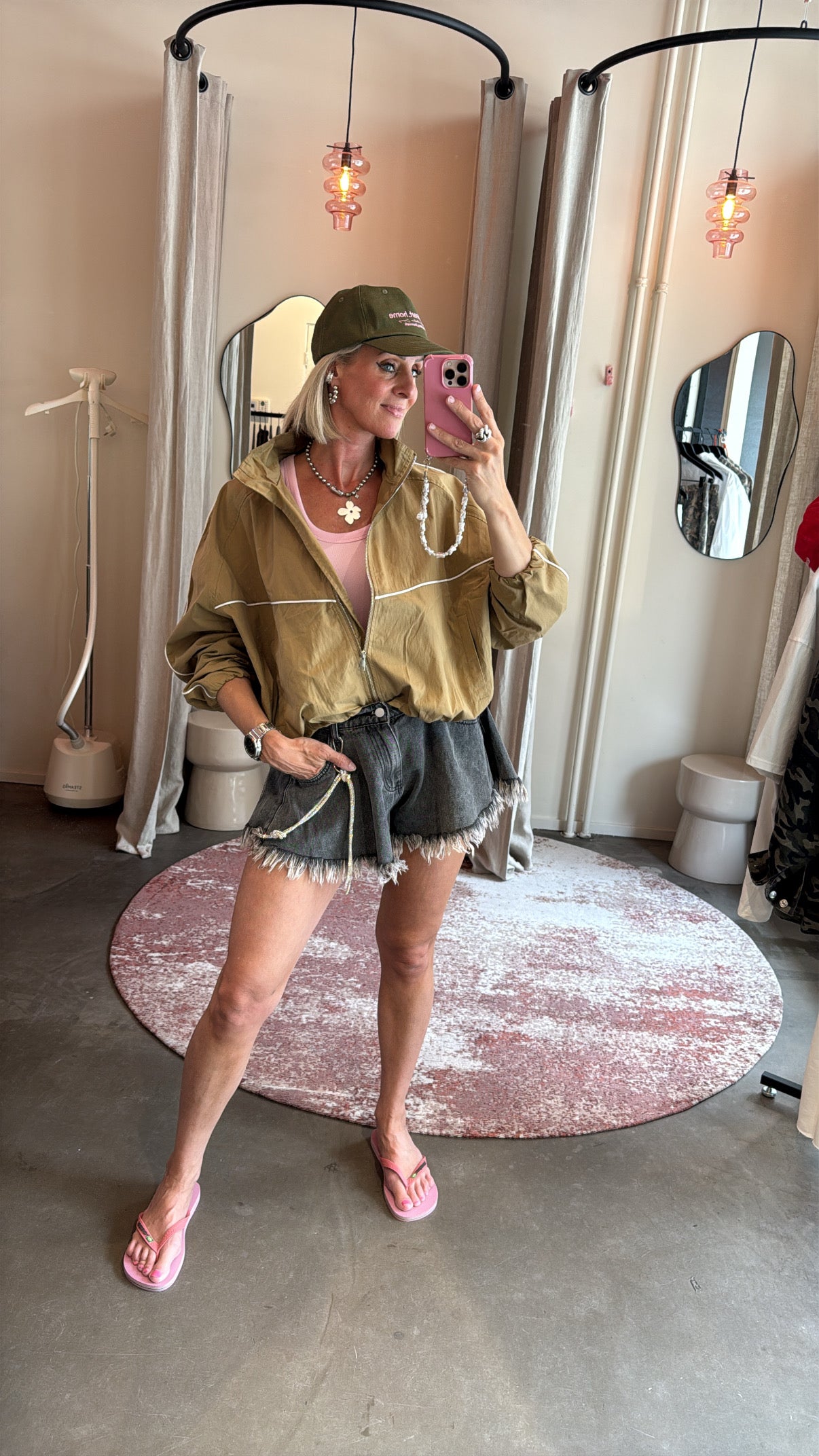 Ultra short grey denim