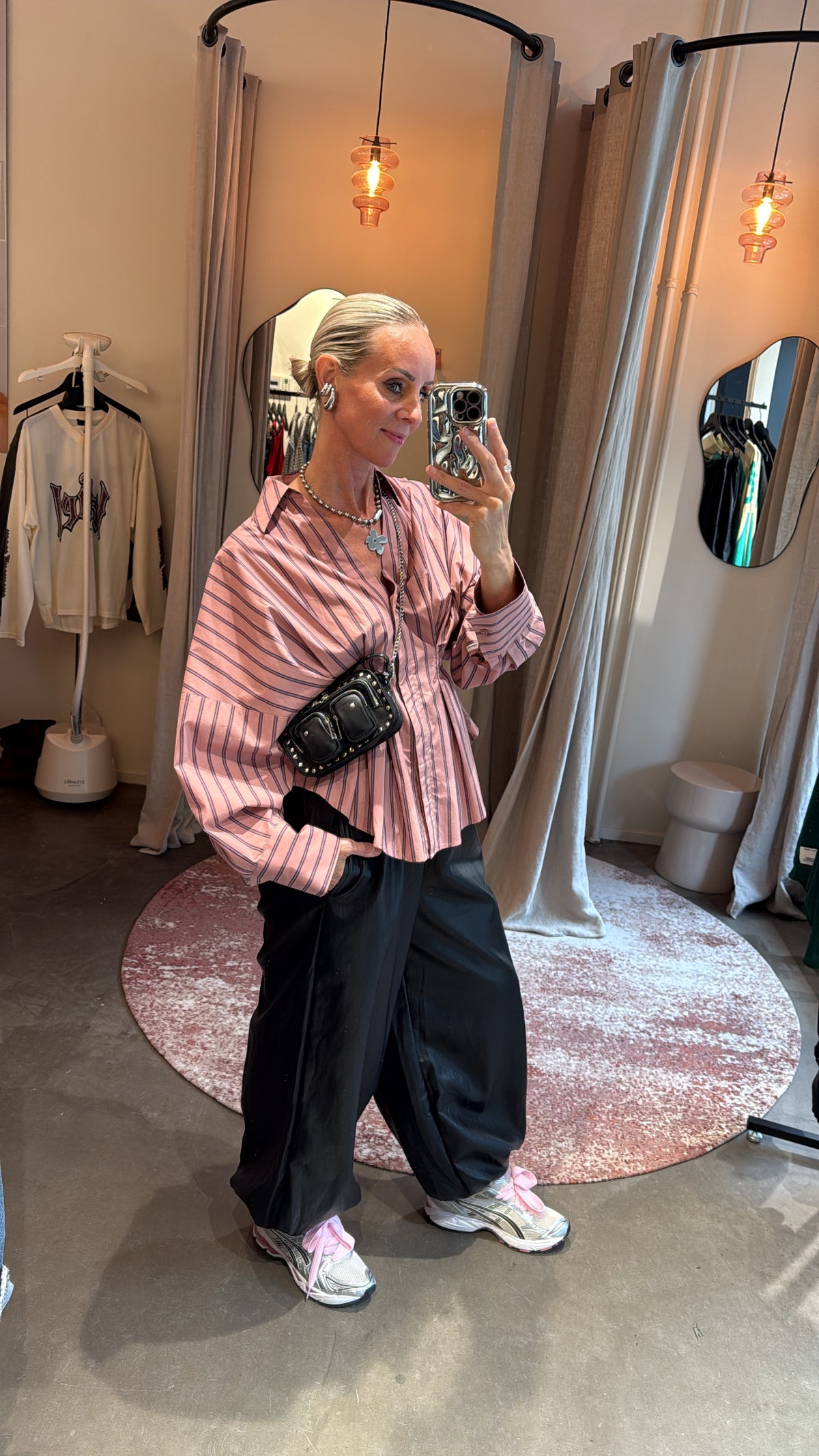 Vegan leather balloon pants black