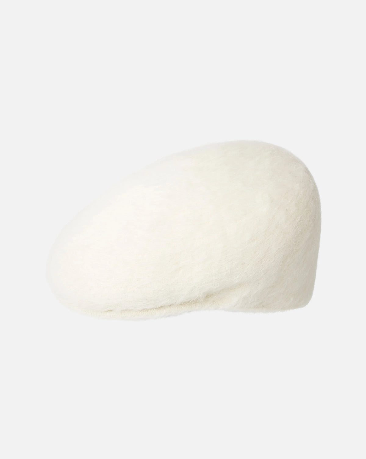 kangol 504 furgora ivory pet, zijaanzicht van de zachte stof