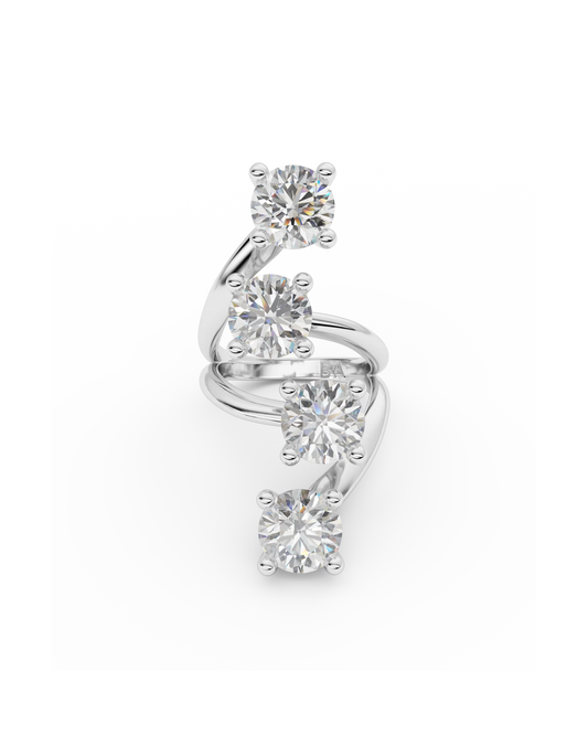 Quatro Diamond Ring Silver