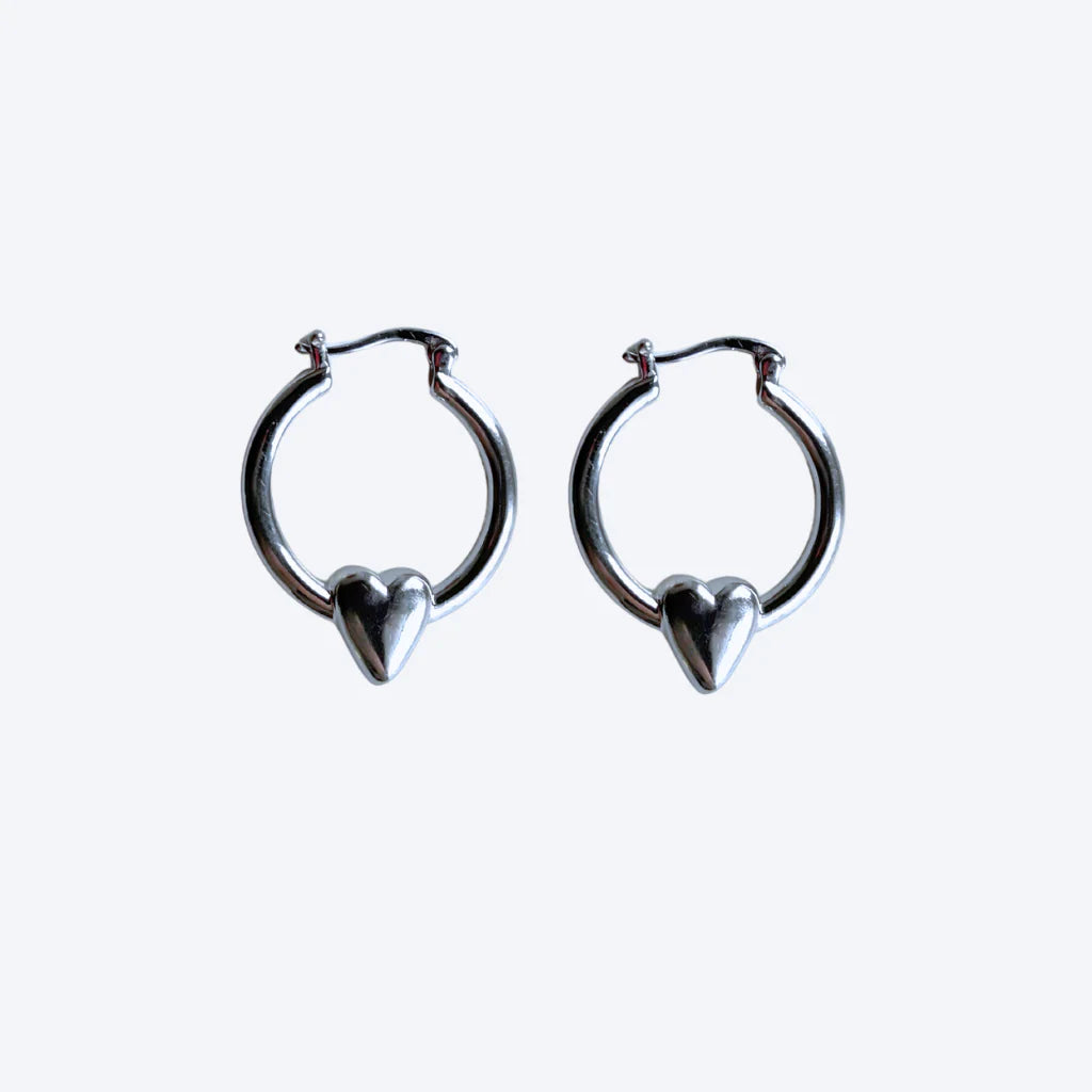 Heart of steel Earrings silver