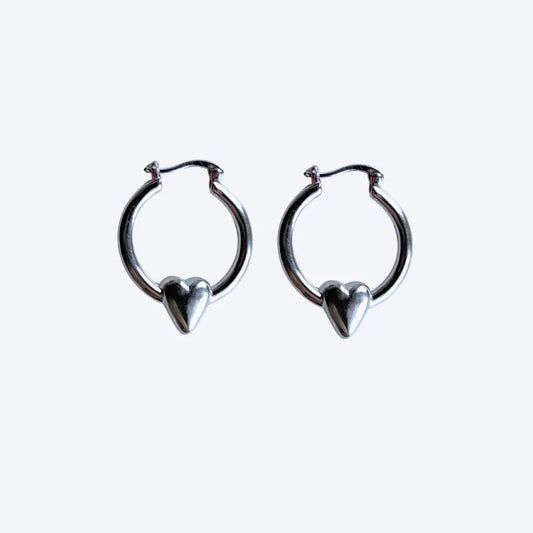 Heart of steel Earrings silver